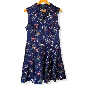 Chetta B sleeveless collared floral fit n flare dress size 12